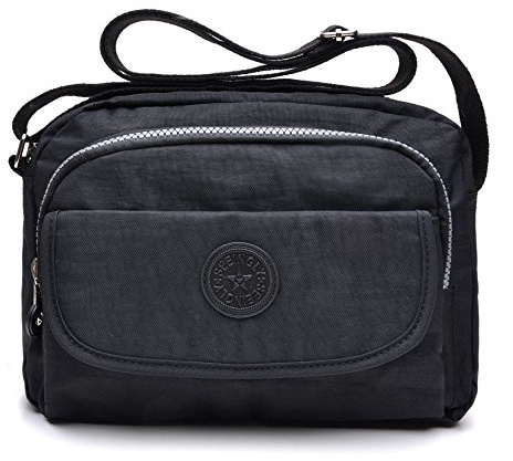 Petit Sac Bandouliere Femme Sac à Main Tissu Bandoulière Femmes Imperméable Saccoche Fille Pour Voyage,Noir