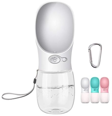 COTOP Dog Water Bottles For Walking, Portable Dog Drinking Bottle, 350ml | Leak-Proof Puppy Travel Water Bottle Dispenser & Feeder For Hiking, Camping, Outdoor Doggy Drinking Gift, White