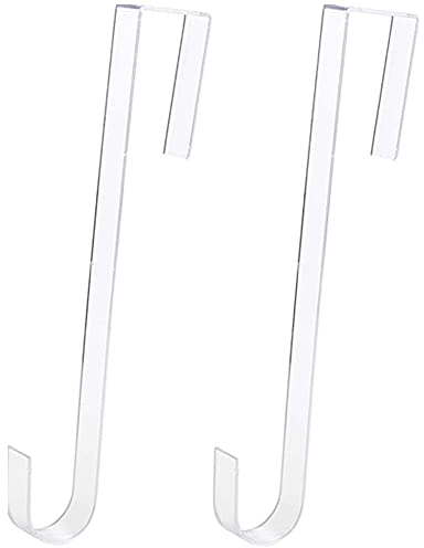 Ainkou Kranzaufhänger für Weihnachtskranz, 30,5 cm, transparent, für Innen- und Außentüren, 2 Stück