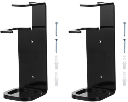 PATIKIL Light Saber Stand Wall Mount 2 Pack Acrylic Light Sword Display Holder Baseball Bat Rack with Screws, Black