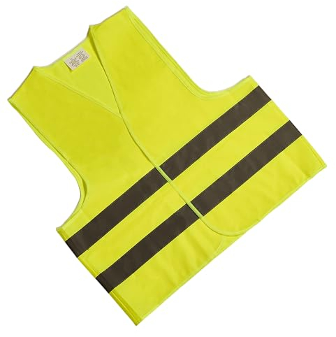 Reflektierende Warnweste Auto Fahrrad Motorrad | Europaweit gültig nach EN ISO 17353 | Sicherheitsweste waschbar Reflektorweste Silberne Reflektoren, Warnschutzweste Gelb für Kinder