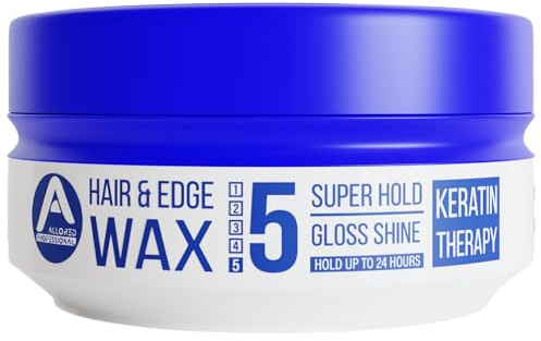 Allored Professional Keratin Therapy Hair Edge Styling Wax - Strong Hold Gummy Wax with Bubblegum Scent - 24 Hours Hold Edge Control Gel for Afro Hair - Aqua Hair Gel for Men & Women 150ml