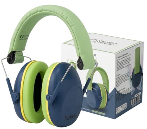 DOMIRA Kids Ear Defenders – Noise Cancelling Headphones for Autism, Hearing Protection Earmuffs SNR 24dB for Children Age 2–14, Adjustable & Comfortable – 4 Colour Options (Dark Blue)