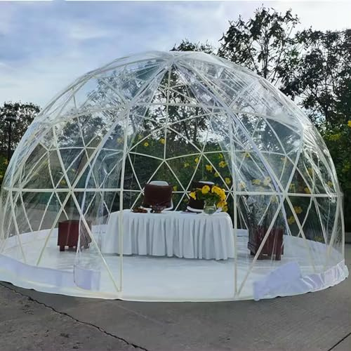 Tenda a cupola da giardino, riparo geodetico per 8-10 persone, gazebo trasparente per cortili e serre
