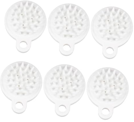 FONDOTIN 6 pièces Brosse Massante pour Chevelu Blanche Nettoyage Profond et Massage Relaxant Outil de Soin pour Cheveux