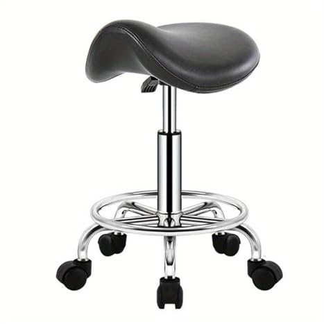 LQVAIPT Silla de Montar Taburete con Ruedas Ajustable for Oficina, salón, SPA, Dibujo, diseño sin Brazos Tattoo Lash Tech for Mayor Comodidad y versatilidad