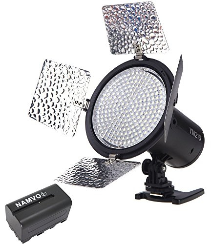YONGNUO YN-216 LED Studio Video Light 5500K For Canon Nikon Sony Camcorder DSLR with NAMVO NP-F770 Battery and Battery Charger