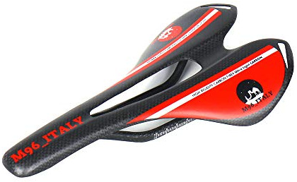 MH96_Italy Sella Bici in Fibra di Carbonio 3K per Bici da Corsa e MTB Antiprostata Super Leggera 100g+/-