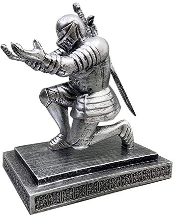 Hosoncovy Magnetic Executive Knight Stifthalter mit Silberschwert, Cool Pen Stifthalter Home Decoration Desktop Anhänger Figur Executive Soldier Knight Stifthalter (mit silbernem schwert)