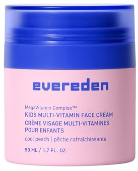 Evereden Kids Face Cream: Cool Peach, 1.7 oz. | Face Lotion | Clean and Non-Toxic Face Moisturizer | Skin Care for Kids