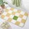 McEu Badezimmerteppich rutschfest Waschbar 45 x 65 cm, Badteppich Absorbierende Badematte Schnelltrocknend, Badvorleger Weiche Mikrofaser mit Quadrat, Gelb