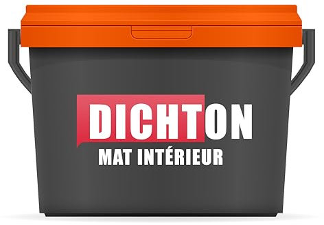 DICHTON Peinture murale intérieure mate 1l Blanc - Peinture écologique pour murs et plafonds, résistante au lavage, sans gouttes ni éclaboussures, fort pouvoir couvrant, sans solvants D.70W