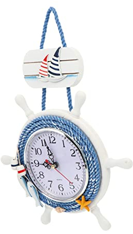 PRETYZOOM Einzigartige Wanduhr Aus Holz Boot Nautische Thema Mediterraner Stil Batterielos