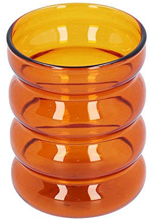 TITA-DONG Tasse en Verre Résistant à la Chaleur de 10 Oz, Tasses en Verre Nervuré, Tasse en Verre à Haute Teneur en Borosilicate, Verres à Café Glacé, Verres à Boire, Tasse à Bière épaisse(Brun)