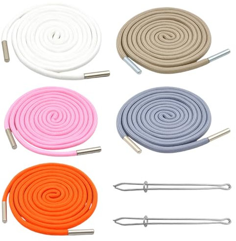 Tcnzdy 5 Kordel für Jogginghose Kordel für Hoodie - Jogginghose Band Hosenbänder Kordelzug mit 2 Durchziehnadel, für Hosenbund Sporthosen Sweathosen Shorts Hosen Mäntel Jacke(140CM)