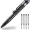 Tactical Pen, Taktischer Kugelschreiber mit 5 Tinten Nachfüllungen, Outdoor Selbstverteidigungs Stift, Wolframstahl Glasbrecher Stift für Schreiben, Emergent Tool und Geschenk - Schwarz