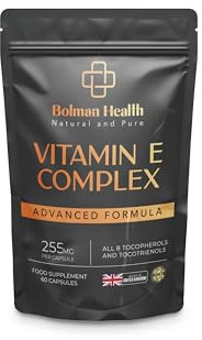 Vitamin E Complex Capsules | Full Spectrum with 8 Tocopherols & Tocotrienols | 255mg Vitamin E | Antioxidant Support | 60 Vegan Capsules | Non-GMO | Gluten-Free Vitamin E Supplement