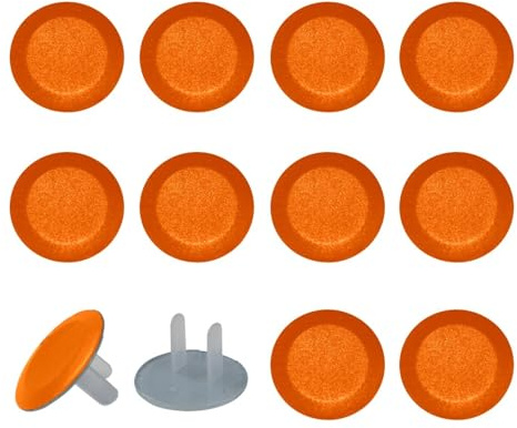 Pure Dark Orange Color Pattern Outlet Plug Covers - 12/24 Pack Safety Electrical Plug Protectors