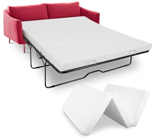 Meulbaty Colchón de espuma viscoelástica de 10 cm con funda lavable para sofá cama y sofá cama, tamaño King (180 cm x 150 cm x 10 cm), (sofá no incluido)