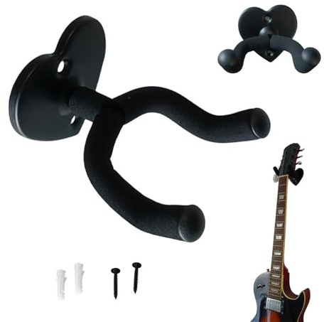 Sztqqing Soportes de Pared para Guitarra en Metal - Universales con Esponja Protectora, Ideales para Guitarra Acústica, Eléctrica, Bajo y Ukulele(Estilo Hulu、Estilo de amor) (Estilo de amor)