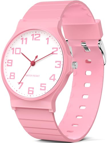 Montre analogique pour garçons et filles, étanche à 30 m, montre de sport avec cadran fin, bracelet souple, facile à lire, pour les enfants âgés de 5 à 15 ans, cadeau d'anniversaire pour enfants