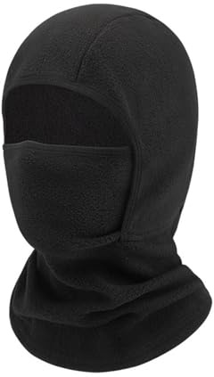 duxyoz Black Kids Fleece Balaclava Ski Mask - Thermal,Windproof,Warm,Full Face Cover,Under Helmet Hat with Neck Warmer for Skiing Cycling Outdoor Sports 5-12 Years