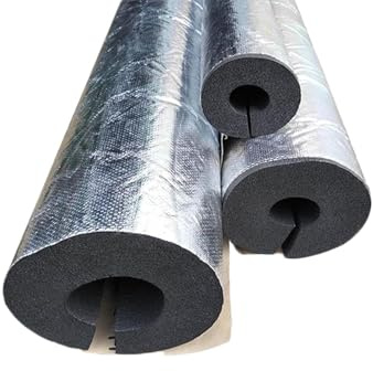 Coquilla Aislante para Exteriores 20 27 32 38 52 65 76 110mm ID Aislamiento de Tuberias Flexible, Tubo Aislante de Espuma Autoadhesivo Para Tuberías De Aire Acondicionado(ID52mm x T30mm)