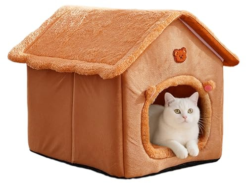 Cueva De Cama Para Gato - Den Cómodo Y Ligero De 50,8 Cm, Nicho Cerrado De Felpa, Refugio Calmante Plegable, Cojín Lavable, Interior Caliente | Retiro Interior Para Gatos, Lugar De Descanso Para