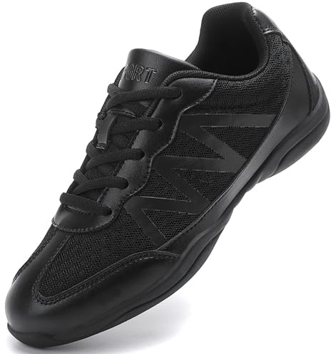 PQWXVYU Black Cheer Shoes Girls Cheerleading Dance Sneakers 5.5 UK Women