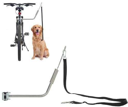 PawHut Laisse de Vélo pour Chien 180 cm en INOX Fixation Rapide Argent
