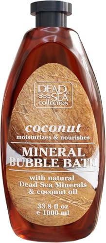 Dead Sea Collection Bain Moussant à la Noix de Coco pour Femme et Homme – Huile de Noix de Coco et Minéraux de la Mer Morte – Hydratation et Soin de la Peau – 1000 ml
