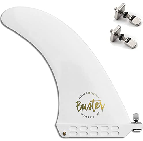 Buster Surfboards SUP Single Finne US-Box - Stand Up Paddling Center Fin mit Schraube als Ersatzfinne für Hardboards und Inflatable Boards US Box Standard (Weiss)