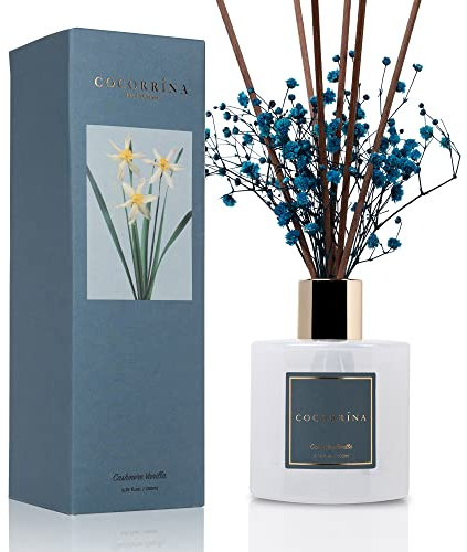 COCORRÍNA Reed Diffuser - Cashmere Vanilla 6.7 fl oz Reed Diffuser for Bedroom Bathroom Home Décor