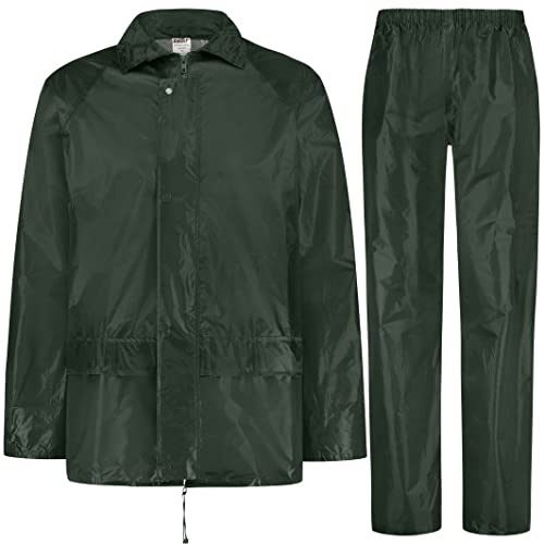BWOLF Himalaya Unisex Traje de Lluvia Impermeable para Hombre y Mujer - Chaqueta + Pantalones con 2 Bolsillos