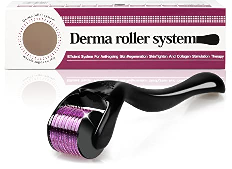 YISEMEYA Derma Roller - Titanio de 1,5 mm, 540 Microagujas para Rostro, Crecimiento de Barba y Cicatrices - Rodillo Facial para Uso Doméstico