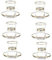 Turkish Tea Glasses and Saucers with Gold Rim 4 Ounce Cups with 4 Inch Plates, 12 Piece Set Includes 6 Glasses and 6 Saucers, Cay Bardagi Made in Turkey
