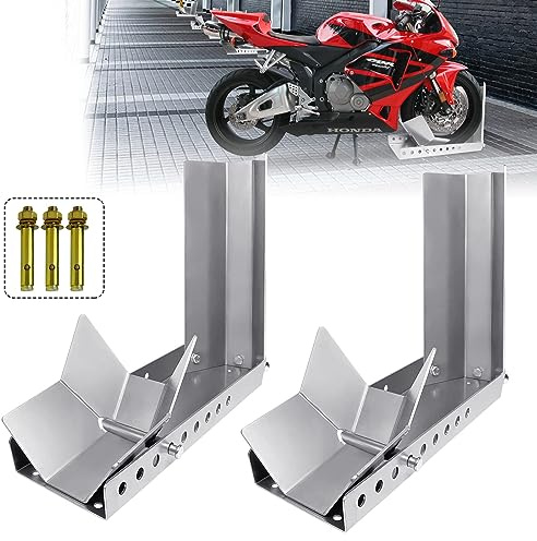 LZQ Lot de 2 béquilles de montage pour moto - Support avant d'aide au chargement - Pince de roue avant - Pince à bascule de roue de moto