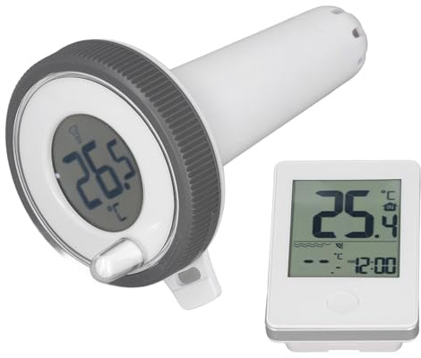 Pyhodi Trådlös Pooltermometer med 60 M Räckvidd, LCD-skärm 0,1 ℃ Noggrannhet, Vattentät Digital Flytande Termometer Temperaturmätare för Pooler, Badtunnor, Akvarier och Mer, PYHODIDY9G18RVMC