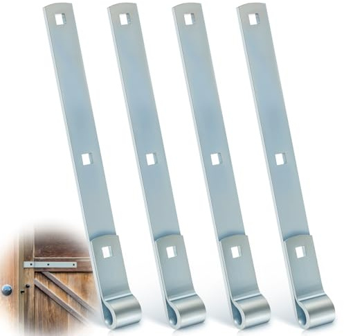 Yaocom 4 Pack 12 Zinc Strap Hinge Heavy Duty for Gates, Tool Sheds, Barns and Other Swing Doors (Silver)