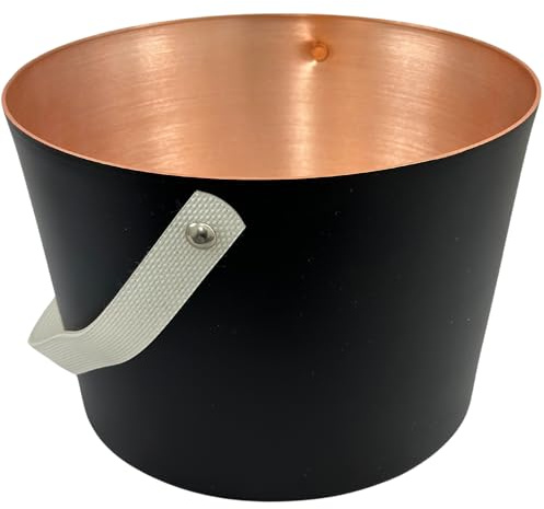 MaReBa24 - Cubo de sauna de aluminio negro y dorado con correa flexible de la marca SudoreWell
