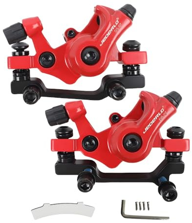 GUOFANG Kit de Frein à Disque pour vélo, étrier de Frein mécanique à Disque, Frein à Disque Avant et arrière Universel, Frein à Disque mécanique d'extérieur en Aluminium (Rouge Avant et arrière)