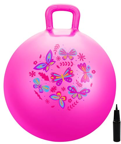 INPODAK Pelotas Saltarinas para Niños,Bola Hopper de 18 Pulgadas,Pelota Saltarina con Asa,Pelotas Saltarinas Inflables,Space Hopper para Niños de 3 a 6 Años,Juguetes Saltarines para Ninos