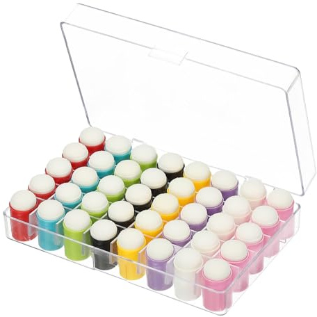 PATIKIL Ditali Spugna Per Pittura, Set Da 40 Pezzi Ditali Spugna Per Arte Disegno Stampa Inchiostro Cartoncino Gessetti, 8 Colori