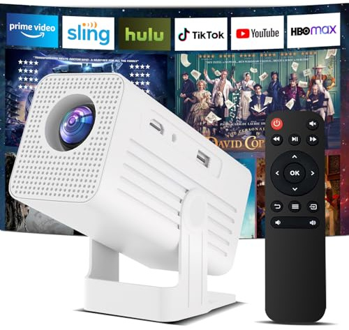 【Inbyggd app | Ultra Resolution 2,69 tum | AI Auto Keystone】Polarerande miniprojektor, smart 4K-projektor med WiFi och bluetooth 1080P-stöd, automatisk Keystone-korrigering, bärbar projektor