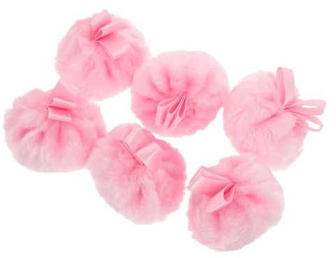 PACKOVE 6 Borlas de Polvo Suelto para Maquillaje, Aplicador Portátil de Felpa con Forma Redonda, Distribución Uniforme para Uso Profesional y Cambio de Pañales