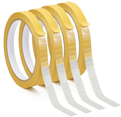 Nilioyul Cinta adhesiva de tejido de doble cara, 0,8 cm x 10 m/x 4R, cinta adhesiva de doble cara resistente, cinta para dobladillos, vestidos, cortinas, fuerte adherencia, no requiere costura ni