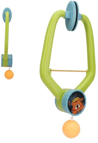 Asixxsix Entraîneur de Tennis de Table Suspendu D'intérieur, Ensemble de Pong Portable avec Corde Réglable pour Enfants, Améliore la Coordination œil Main, Comprend des Pagaies et des