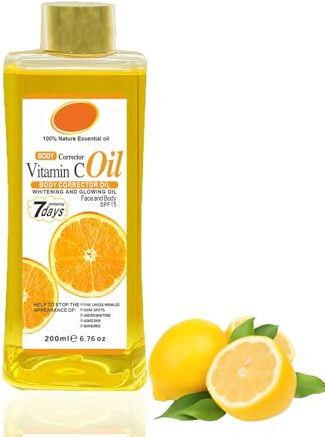 Vitamin C Body Oil, 200 ml Vitamin C Kroppsolja Med Fukt Glow Remedy Oil Original Anti Aging Hudvård Glow Oil För Fukt, Stramnar Huden, Minskar Få Linjer