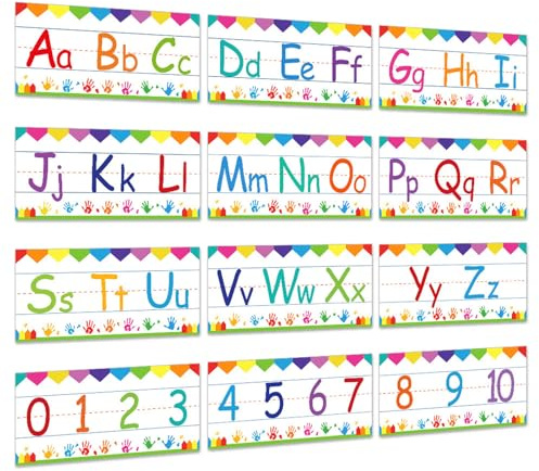 Tarjetas de aprendizaje de inglés para niños, 26 alfabetos y números con ayuda visual, perfectas para educación en casa y actividades en el aula, tarjetas de alfabeto inglés
