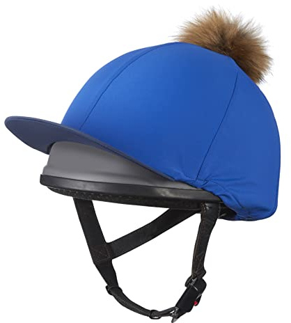 Lemieux Bonnet d'équitation en Soie Bleu Benetton avec Tissu Extensible dans Les 4 Sens Assorti avec Couches de Base et Tapis de Selle – Casque d'équitation – Taille Unique